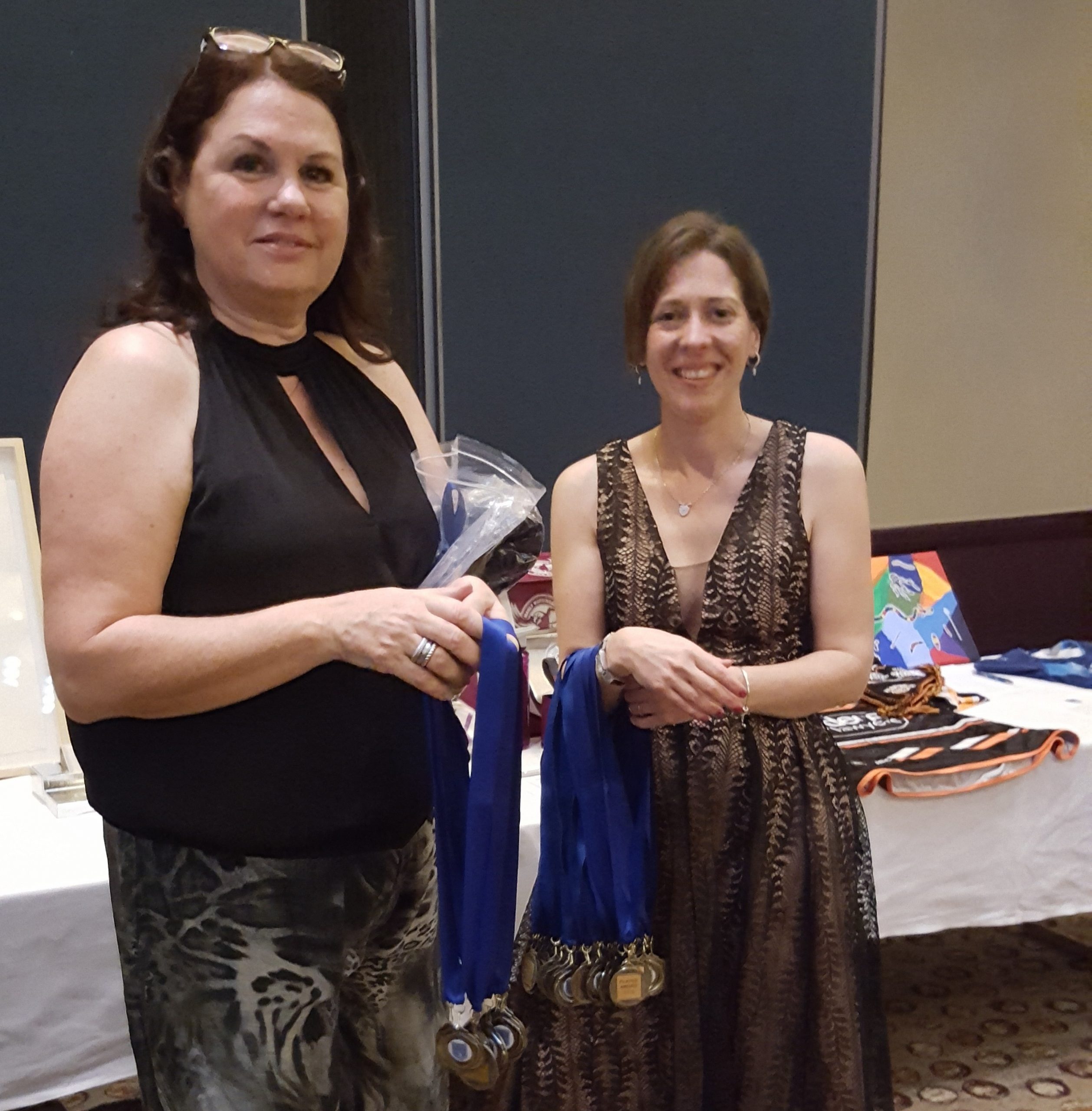 Presentation Night 2019 - Trish and Michelle handing out player medallions Presentation Night 2019 - Trish and Michelle handing out player medallions