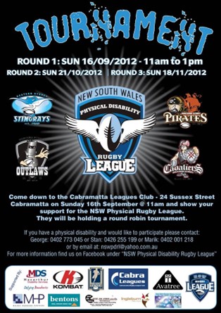 NSWPDRLA 7s Tournament 2012 Poster