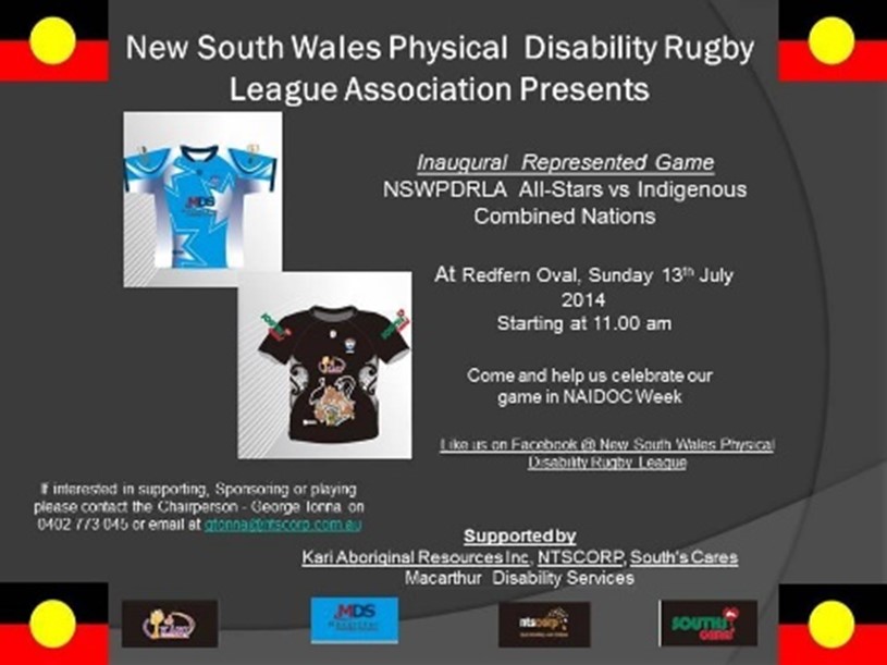 NSWPDRLA NAIDOC WEEK Inaugural Game 13072014